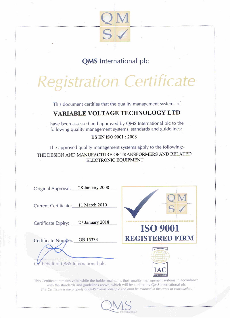 Сертификат качества менеджмента ISO 9001:2008